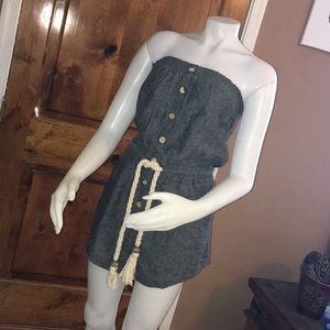 Love couture strapless Denim grey dress sz small